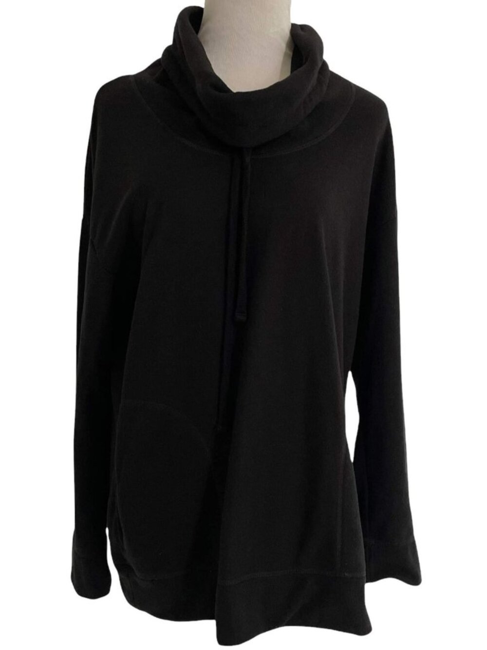 James Perse Size 3 Large  Top Blouse Long Sleeve  Black Cowl Neck